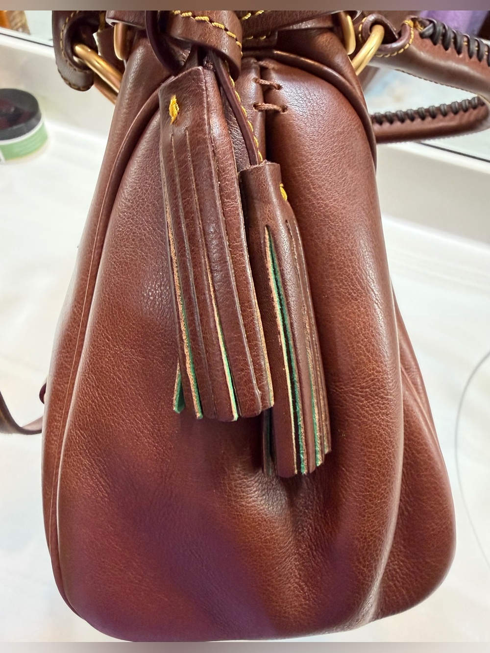 NWT Dooney and Bourke Florentine Large Satchel Chestnut - Picture 11 of 14